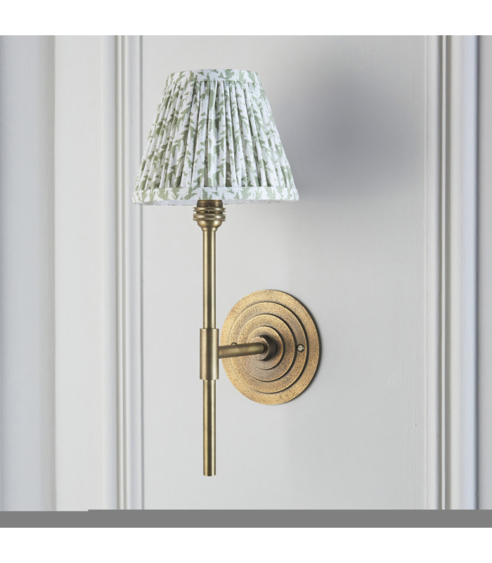 Halo Tall & Leaf 16cm Wall Lamp Antique Brass Herb Garden Green-5