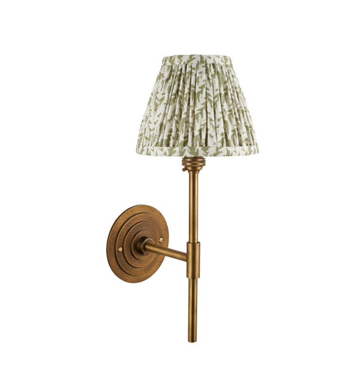 Halo Tall & Leaf 16cm Wall Lamp Antique Brass Herb Garden Green-9
