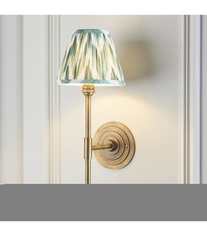 Halo Tall & Zigzag 16cm Wall Lamp Antique Brass Cotswold Green-2