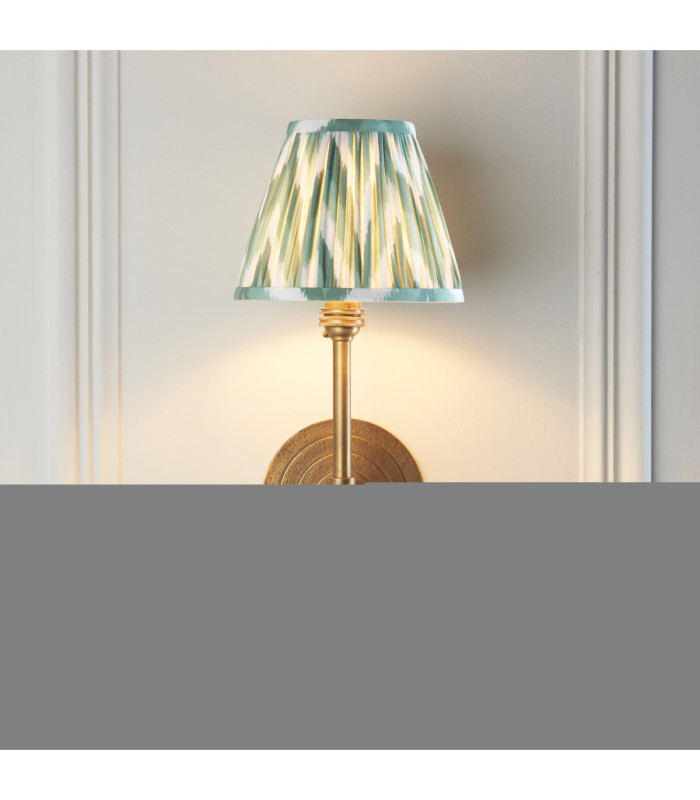 Halo Tall & Zigzag 16cm Wall Lamp Antique Brass Cotswold Green-3