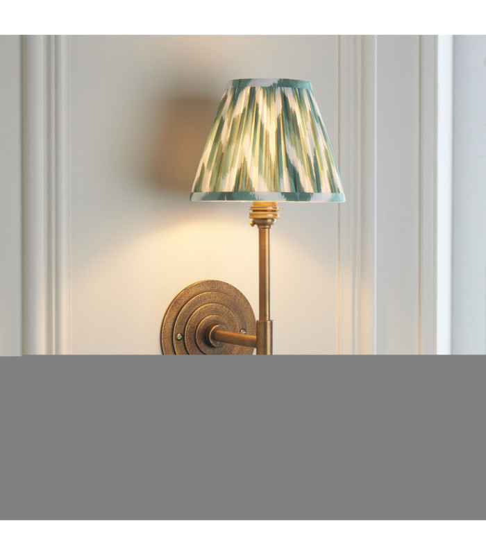 Halo Tall & Zigzag 16cm Wall Lamp Antique Brass Cotswold Green-4