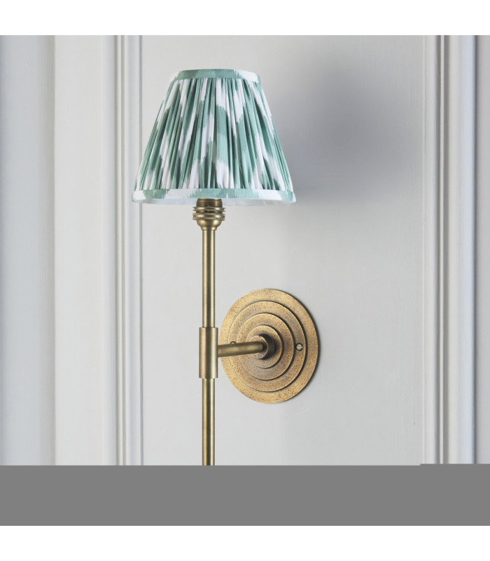 Halo Tall & Zigzag 16cm Wall Lamp Antique Brass Cotswold Green-5