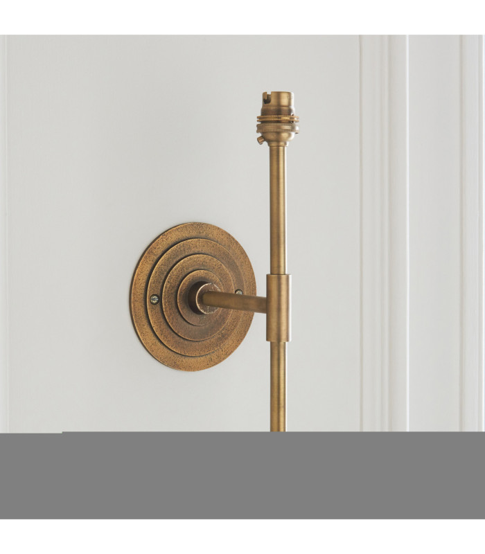 Halo Tall & Zigzag 16cm Wall Lamp Antique Brass Cotswold Green-6