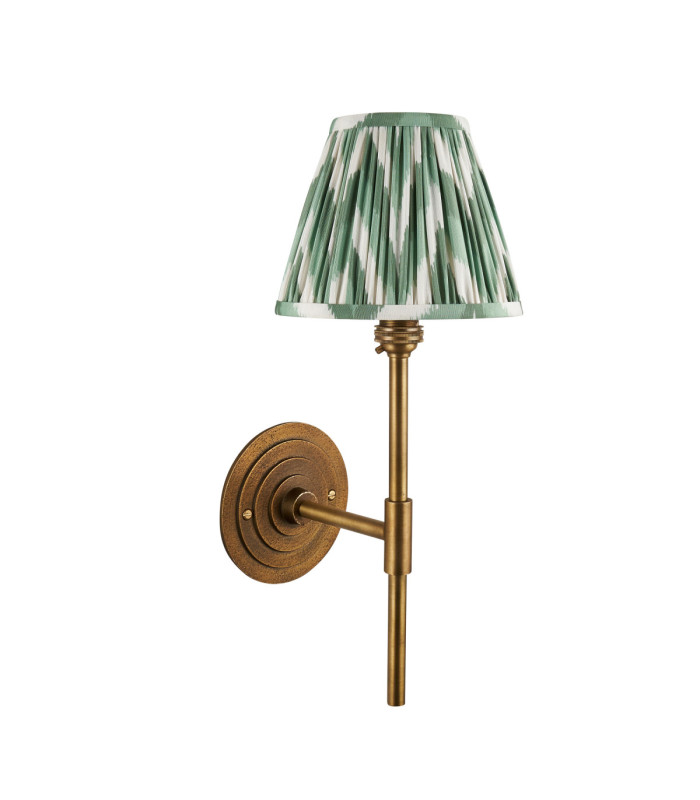Halo Tall & Zigzag 16cm Wall Lamp Antique Brass Cotswold Green-9