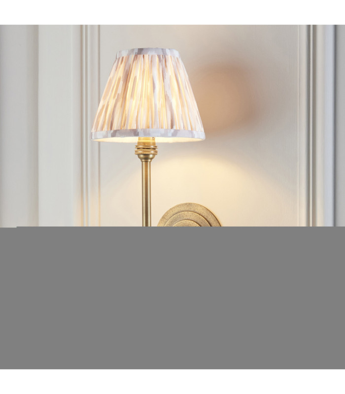 Halo Tall & Ikat 16cm Wall Lamp Antique Brass Neutral Print-2