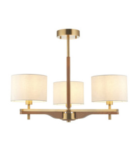 Heathcliff Multi Arm Semi Flush Ceiling Light Brushed Aged Brass-1