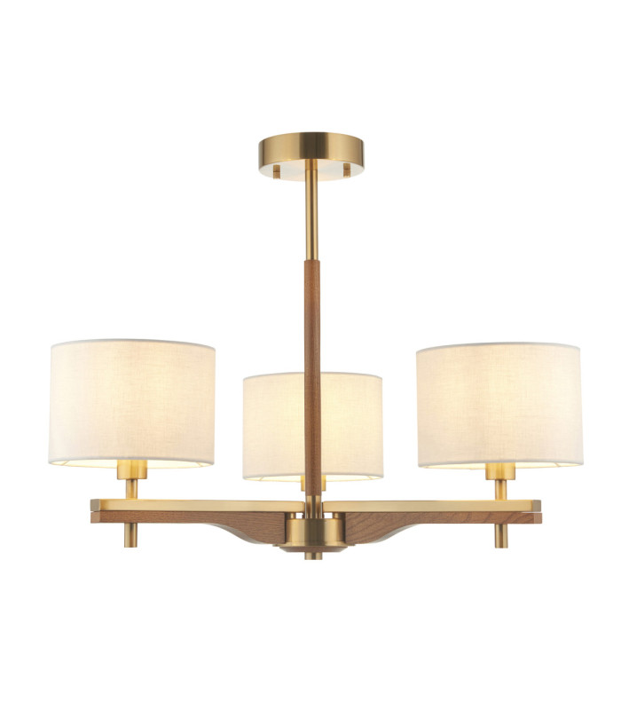 Heathcliff Multi Arm Semi Flush Ceiling Light Brushed Aged Brass-1