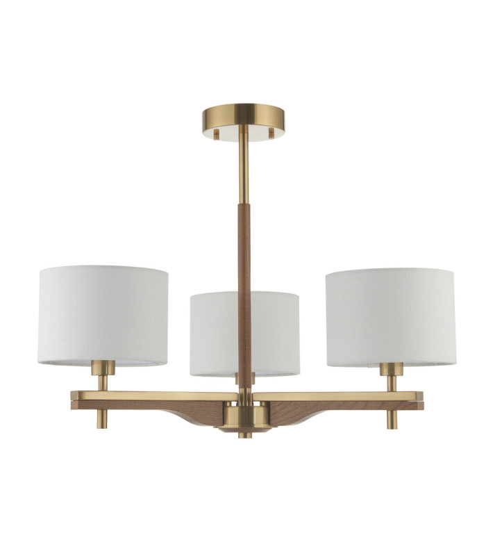 Heathcliff Multi Arm Semi Flush Ceiling Light Brushed Aged Brass-9