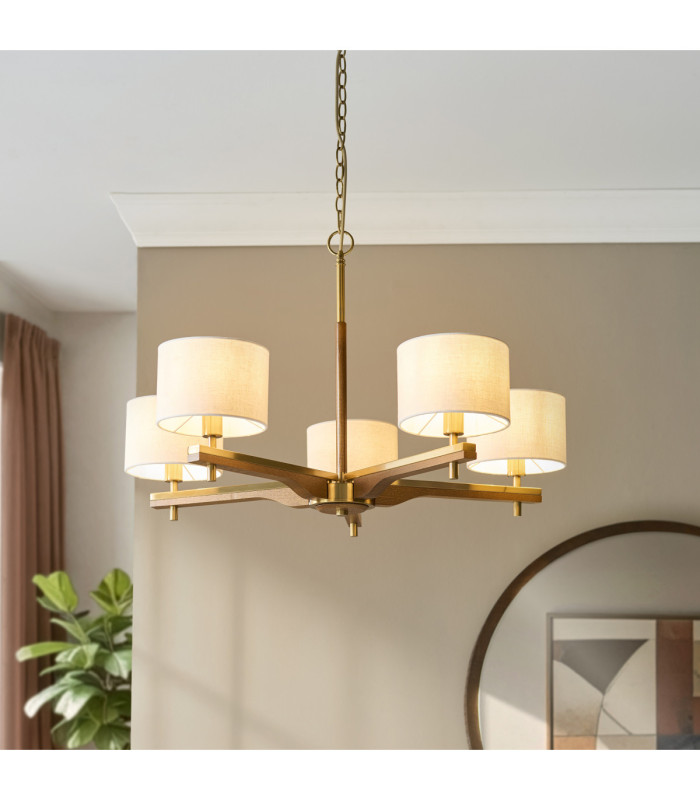Heathcliff Multi Arm Pendant Light Brushed Aged Brass-2
