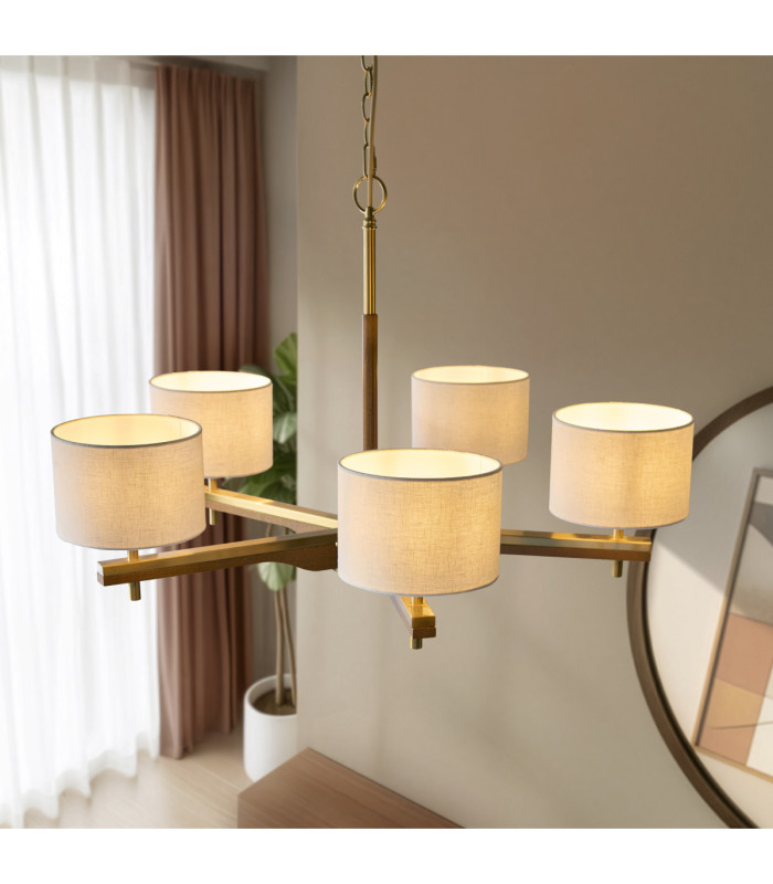Heathcliff Multi Arm Pendant Light Brushed Aged Brass-3