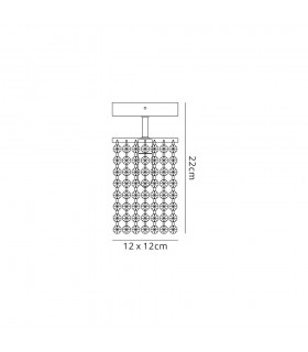 Semi Flush Ceiling Light, 1 x G9, IP44, Polished Chrome, Crystal - 2