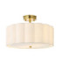 Serene Cylindrical Ceiling Light Brushed Aged Brass Vintage White Cotton-1