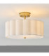 Serene Cylindrical Ceiling Light Brushed Aged Brass Vintage White Cotton-3