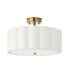Serene Cylindrical Ceiling Light Brushed Aged Brass Vintage White Cotton-8