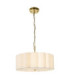 Serene Cylindrical Pendant Light Brushed Aged Brass Vintage White Cotton-1