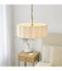 Serene Cylindrical Pendant Light Brushed Aged Brass Vintage White Cotton-4