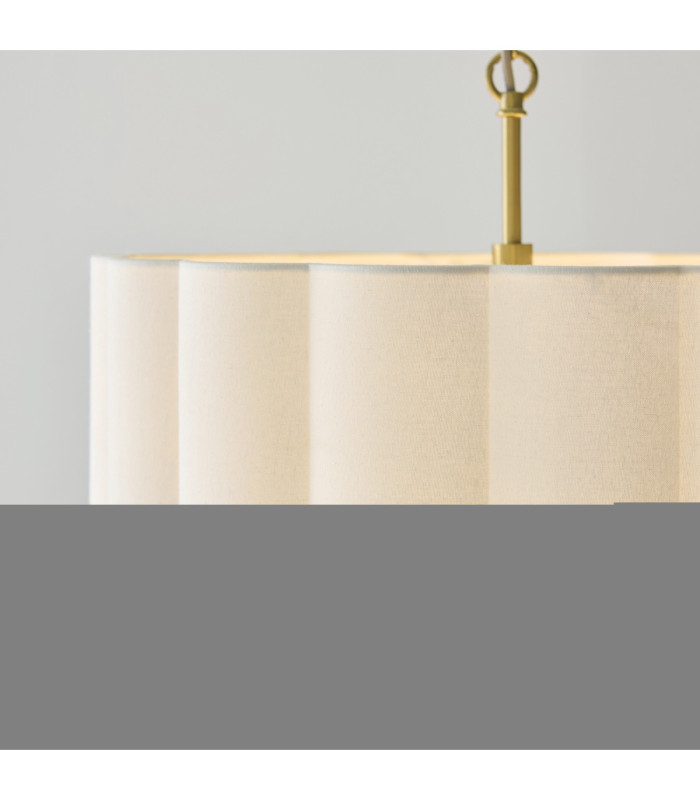 Serene Cylindrical Pendant Light Brushed Aged Brass Vintage White Cotton-6
