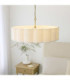 Serene Cylindrical Pendant Light Brushed Aged Brass Vintage White Cotton-4