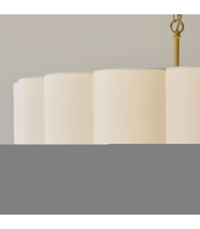 Serene Cylindrical Pendant Light Brushed Aged Brass Vintage White Cotton-5