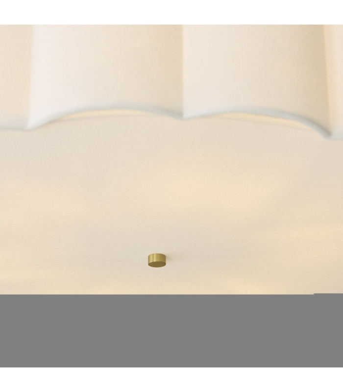 Serene Cylindrical Pendant Light Brushed Aged Brass Vintage White Cotton-6