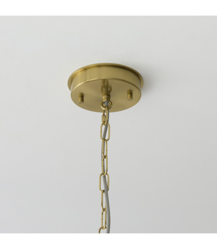 Serene Cylindrical Pendant Light Brushed Aged Brass Vintage White Cotton-7