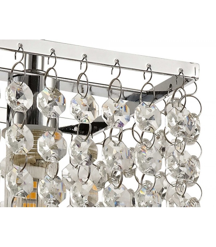 Semi Flush Ceiling Light, 1 x G9, IP44, Polished Chrome, Crystal - 6