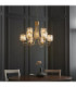 Berenice Multi Arm Pendant Light Antique Brass Clear Glass-3