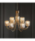 Berenice Multi Arm Pendant Light Antique Brass Clear Glass-4