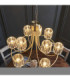 Berenice Multi Arm Pendant Light Antique Brass Clear Glass-5
