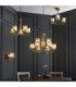 Berenice Multi Arm Pendant Light Antique Brass Clear Glass-7