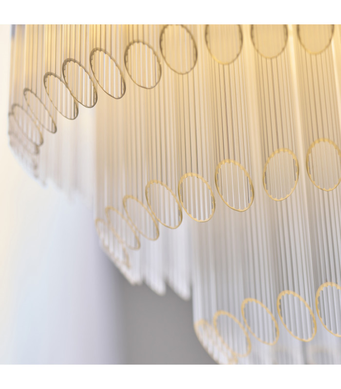 Montpellier Pendant Light Brushed Aged Brass Clear Ribbed Glass-6