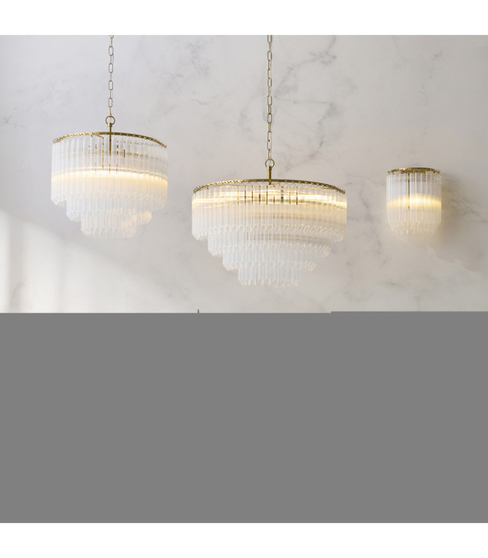 Montpellier Pendant Light Brushed Aged Brass Clear Ribbed Glass-8
