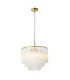 Montpellier Pendant Light Brushed Aged Brass Clear Ribbed Glass-9