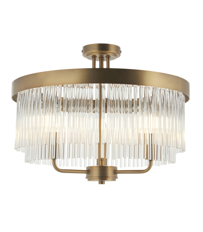 Clermont Ceiling Light Antique Brass Clear Glass-1