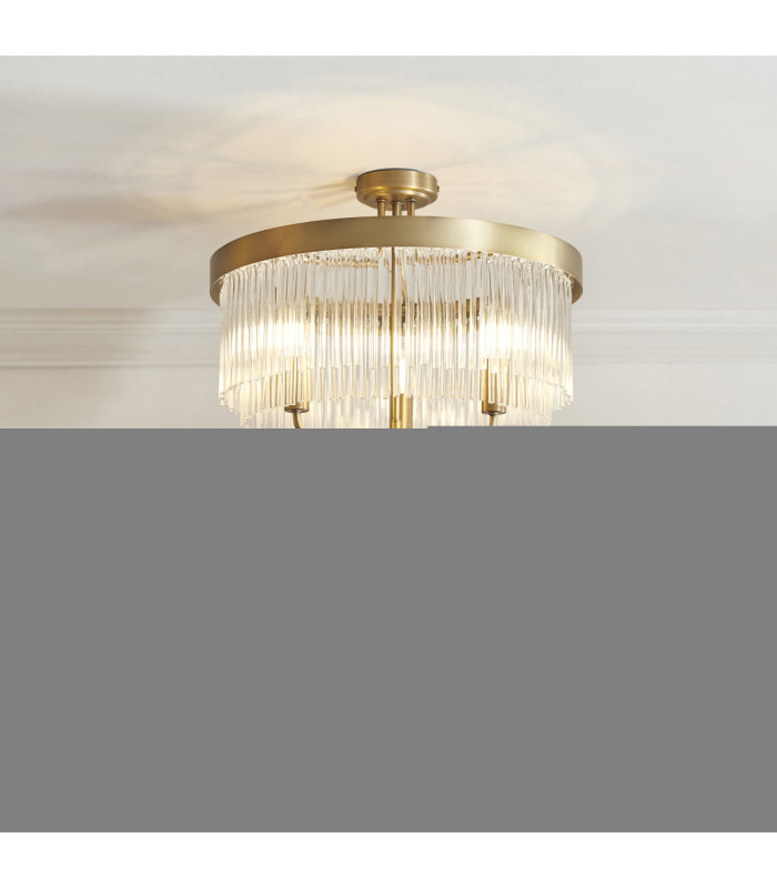Clermont Ceiling Light Antique Brass Clear Glass-2