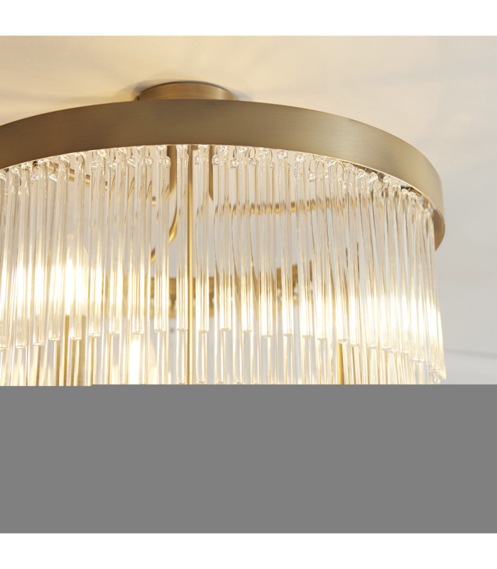 Clermont Ceiling Light Antique Brass Clear Glass-4