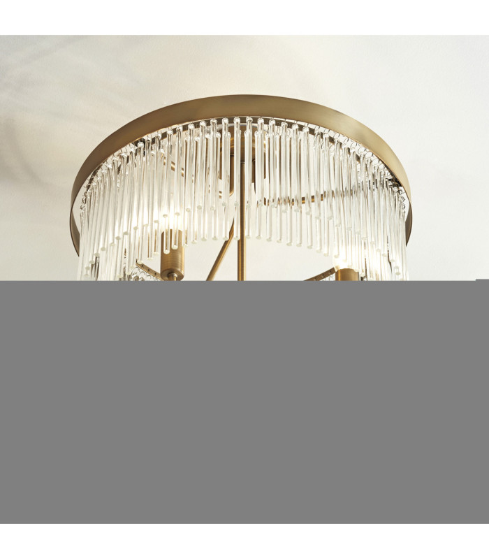 Clermont Ceiling Light Antique Brass Clear Glass-5