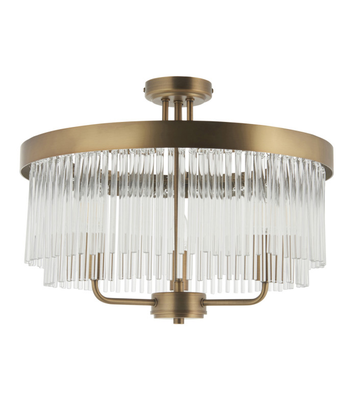 Clermont Ceiling Light Antique Brass Clear Glass-9
