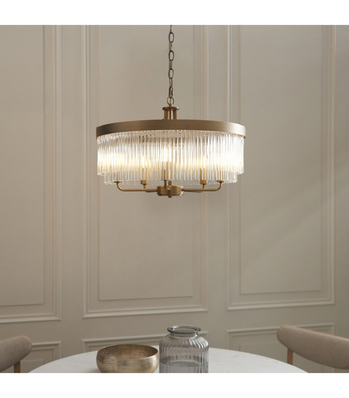 Clermont Pendant Light Antique Brass Clear Glass-3