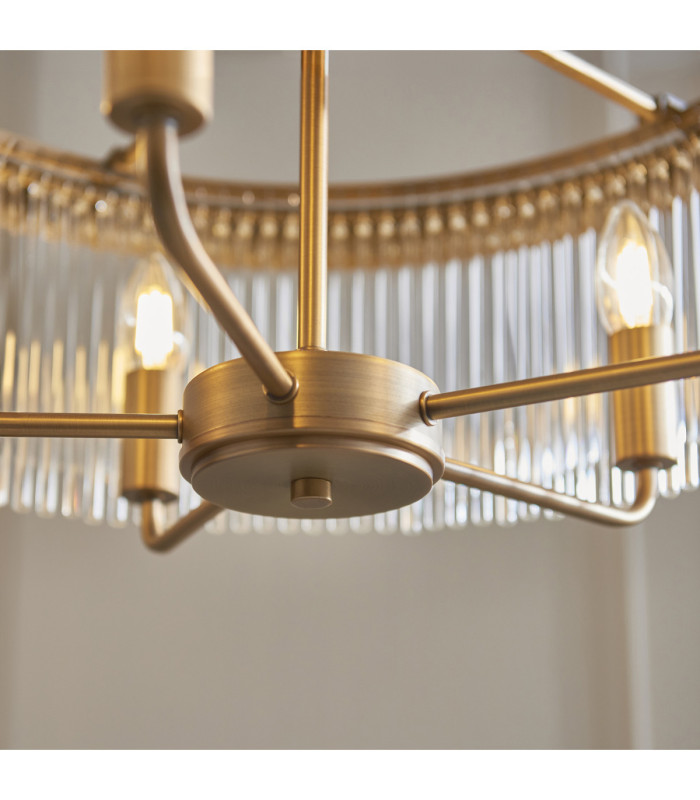 Clermont Pendant Light Antique Brass Clear Glass-5