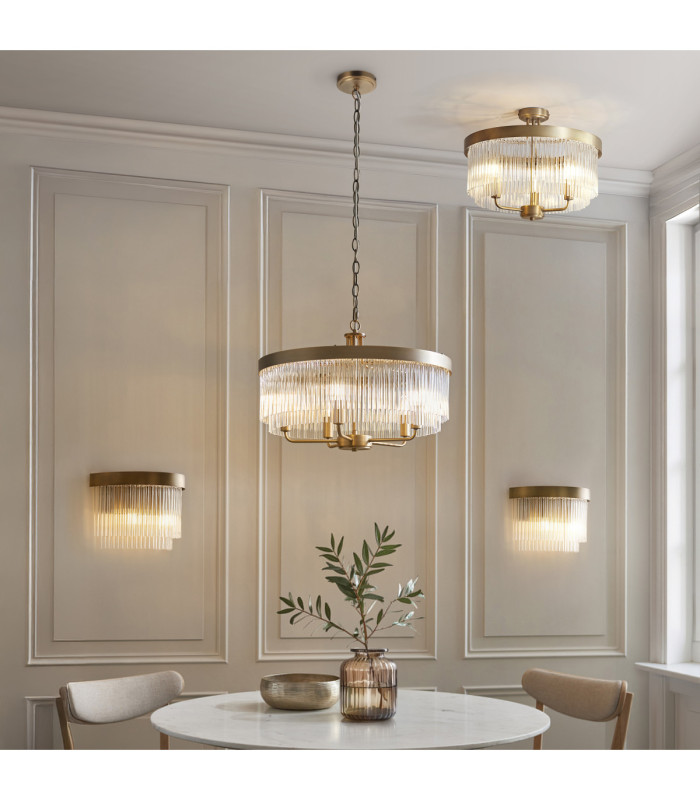 Clermont Pendant Light Antique Brass Clear Glass-7