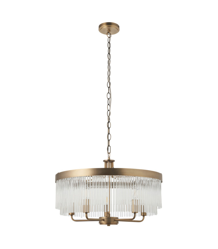 Clermont Pendant Light Antique Brass Clear Glass-9
