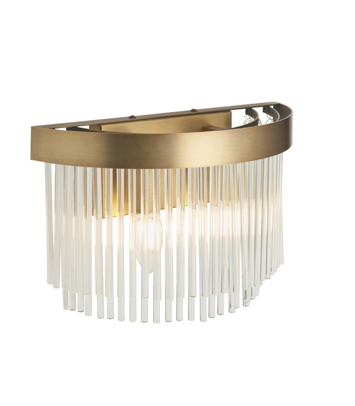 Clermont Wall Lamp Antique Brass Clear Glass-1