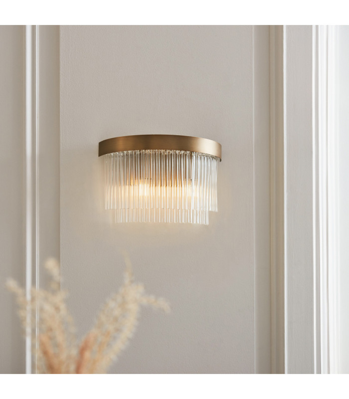 Clermont Wall Lamp Antique Brass Clear Glass-2