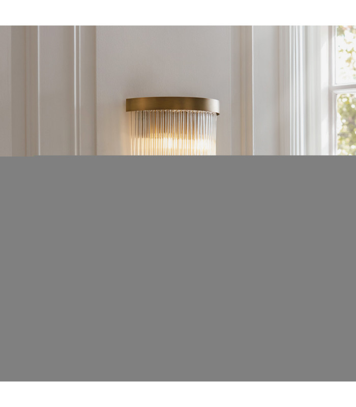 Clermont Wall Lamp Antique Brass Clear Glass-3