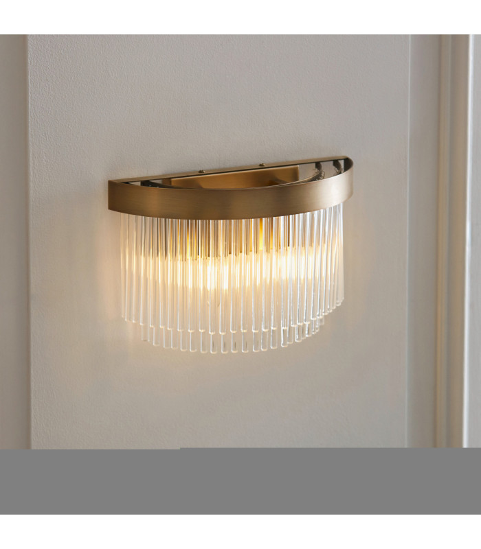 Clermont Wall Lamp Antique Brass Clear Glass-4
