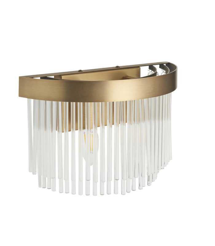 Clermont Wall Lamp Antique Brass Clear Glass-9