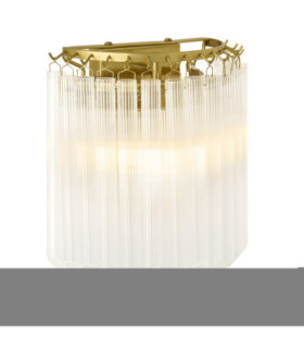 Montpellier Wall Lamp Brushed Aged Brass Clear Ribbed Glass-1