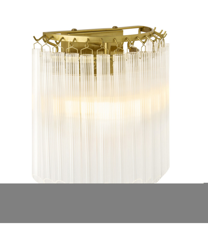 Montpellier Wall Lamp Brushed Aged Brass Clear Ribbed Glass-1