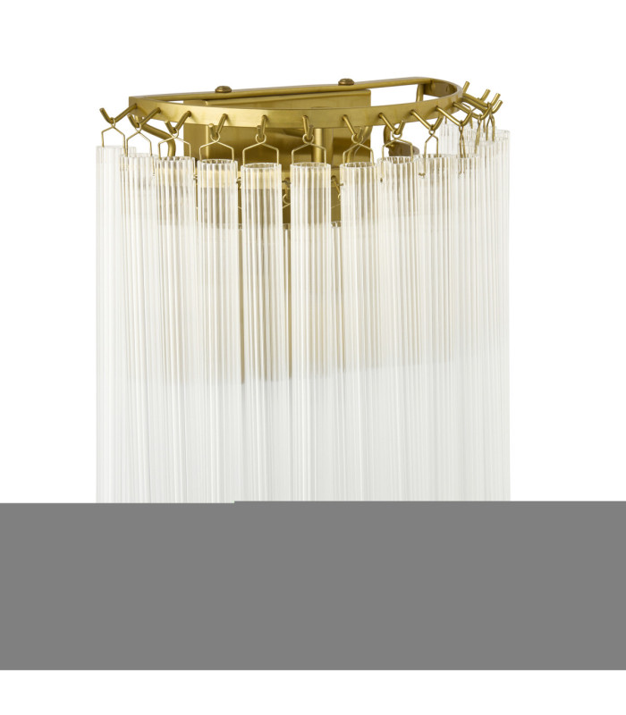 Montpellier Wall Lamp Brushed Aged Brass Clear Ribbed Glass-8